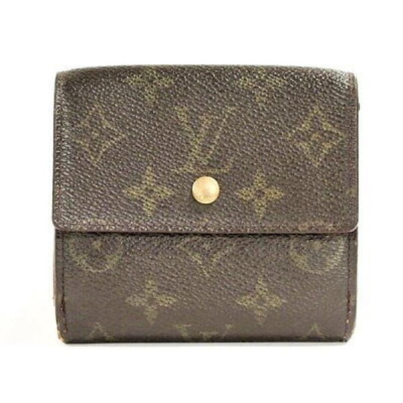 Louis Vuitton Brown Canvas Porte Monogram Monnaie Fold Wallet Carte - Picture 1 of 1